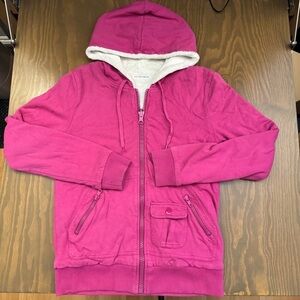 Izzue Fleece Lined Zip-Up Hoodie, Pink